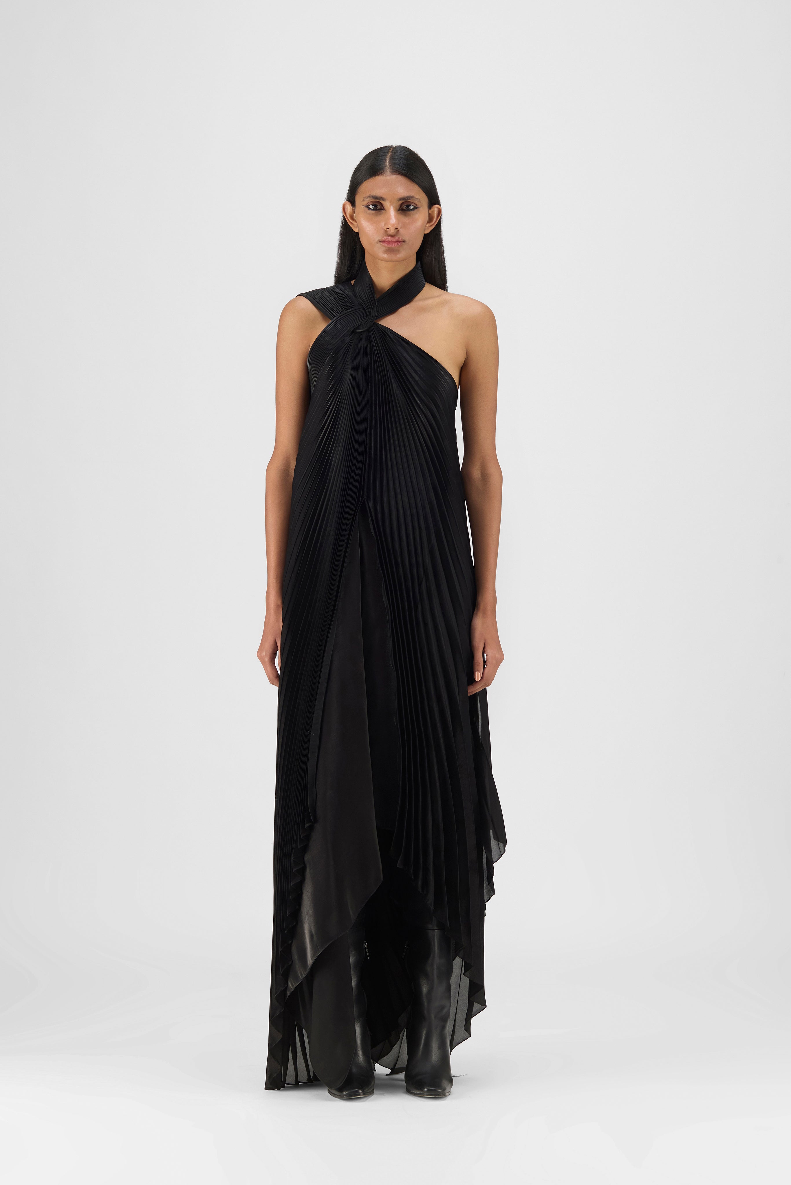 PLEATED FLUID DRESS