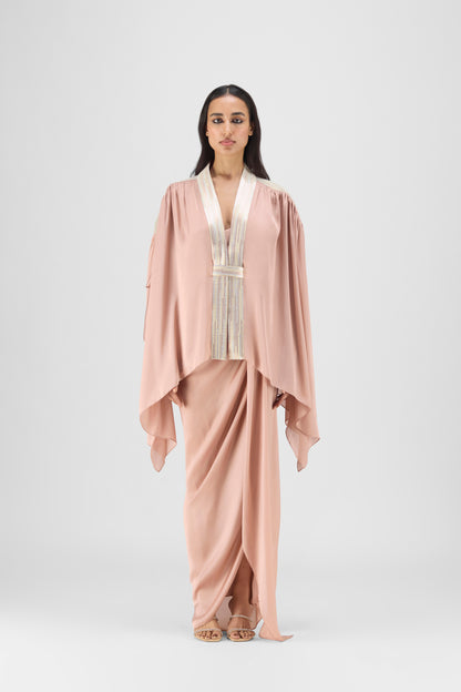 METALLIC STRUCTURED CAPE SET