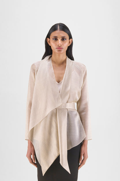 DRAPED WRAP SHIRT