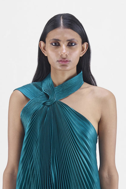 PLEATED FLUID DRESS