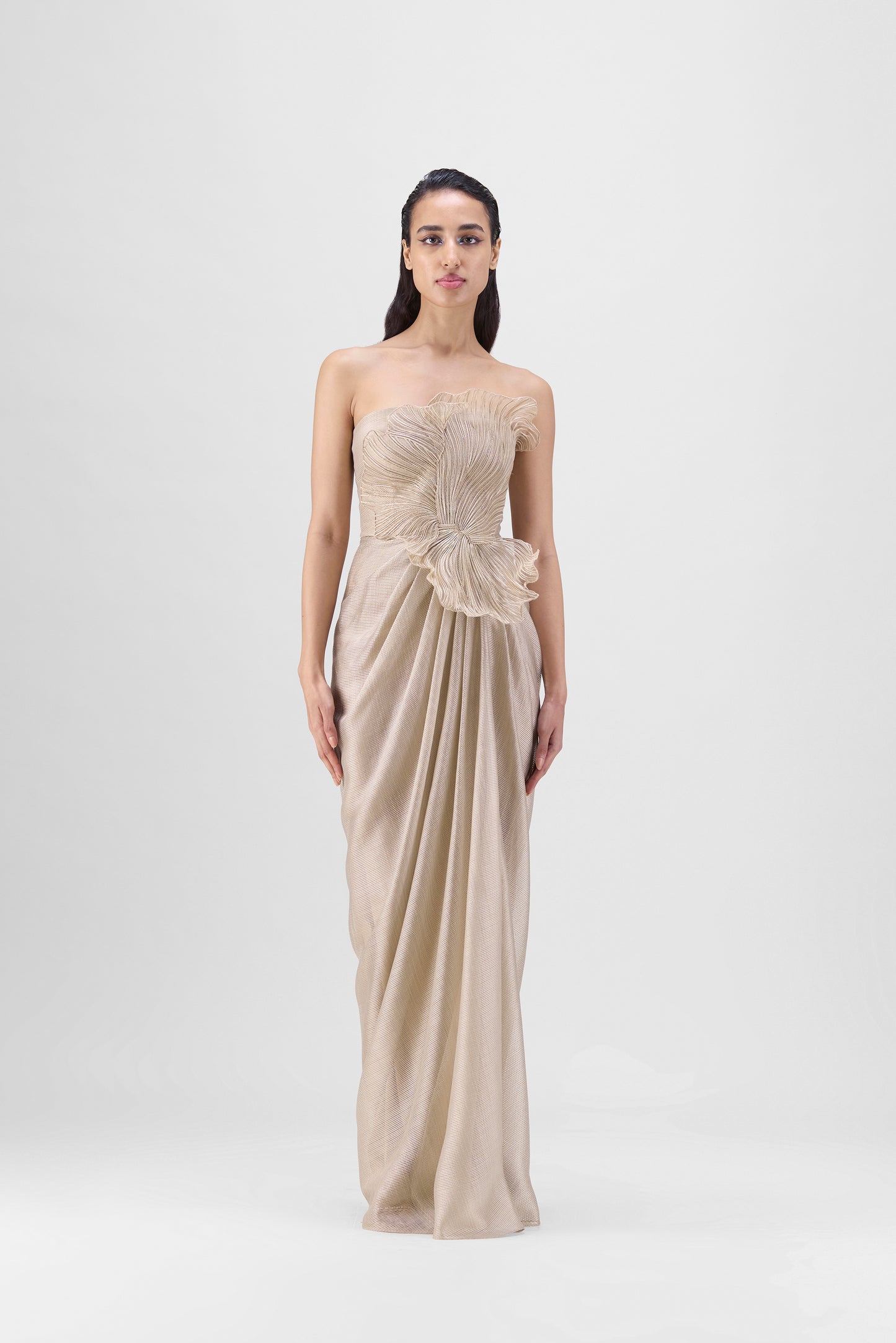 CORDED CORAL GOWN