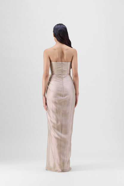 CORDED CORAL GOWN