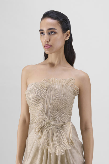CORDED CORAL GOWN