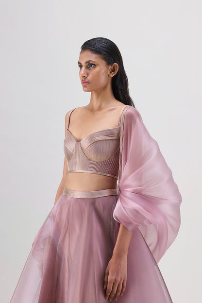 MESH CAPE AND SKIRT WITH CORDED BUSTIER