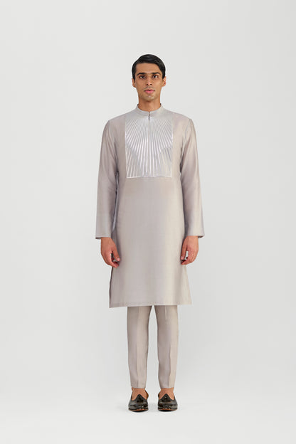 METALLIC CHANDERI SILK KURTA SET