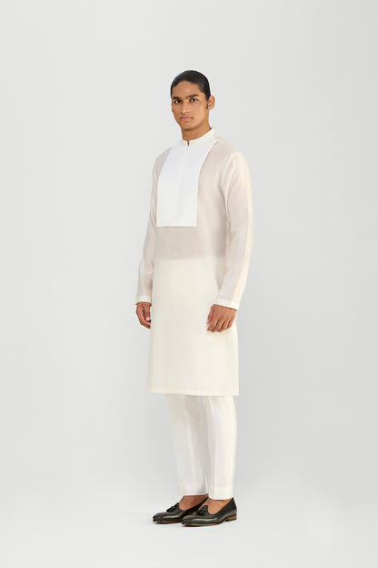 METALLIC CHANDERI SILK KURTA SET