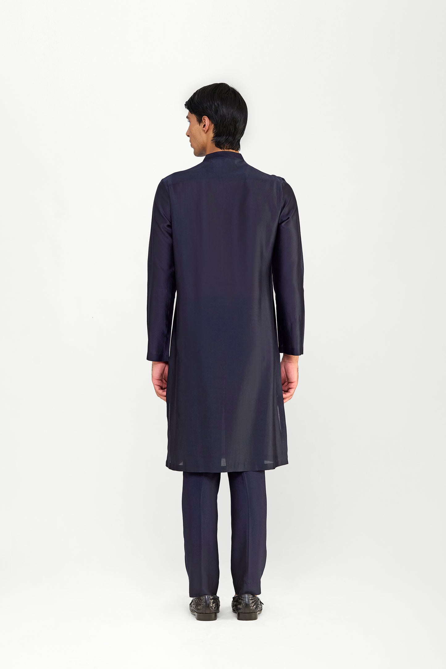 CORDED CHANDERI SILK KURTA SET