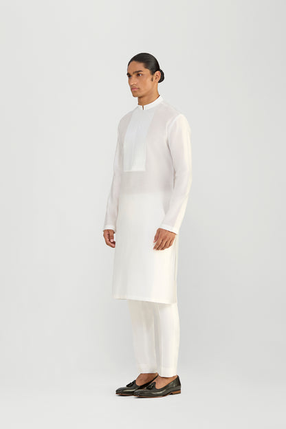 METALLIC MICROPLEATED CHANDERI SILK KURTA SET