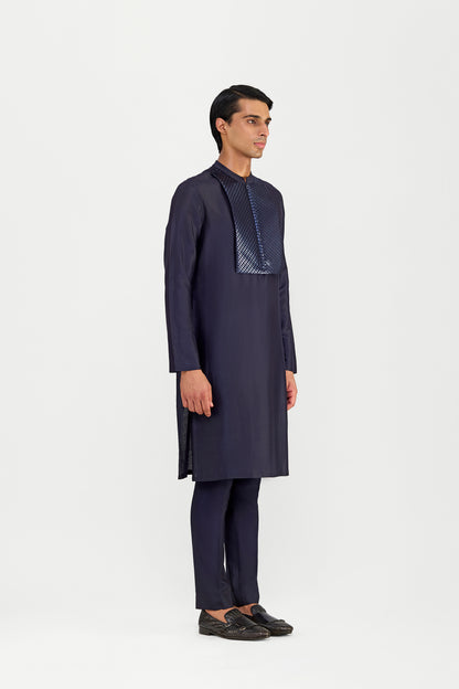 METALLIC CHANDERI SILK KURTA SET