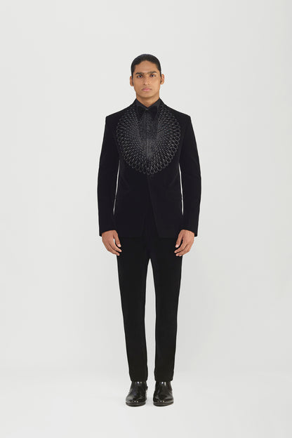 CORDED TESSELLATION TUXEDO SET IN VELVETTE