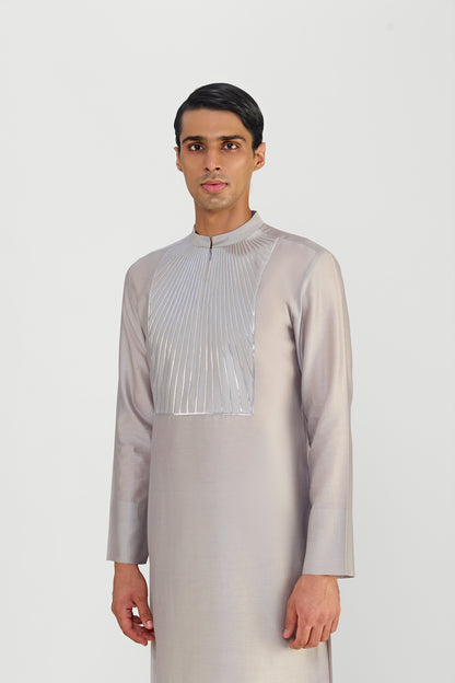 METALLIC CHANDERI SILK KURTA SET