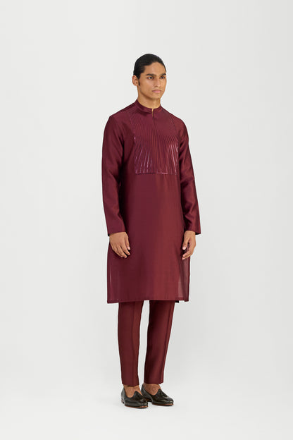 METALLIC CHANDERI SILK KURTA SET