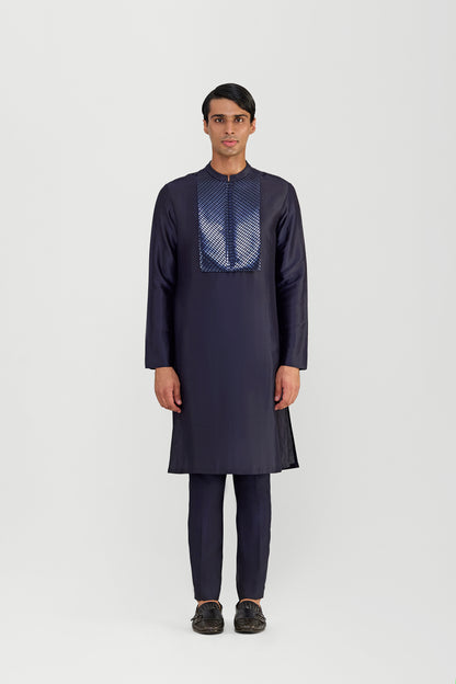 METALLIC CHANDERI SILK KURTA SET