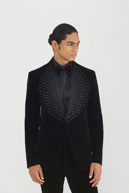 CORDED TESSELLATION TUXEDO SET IN VELVETTE