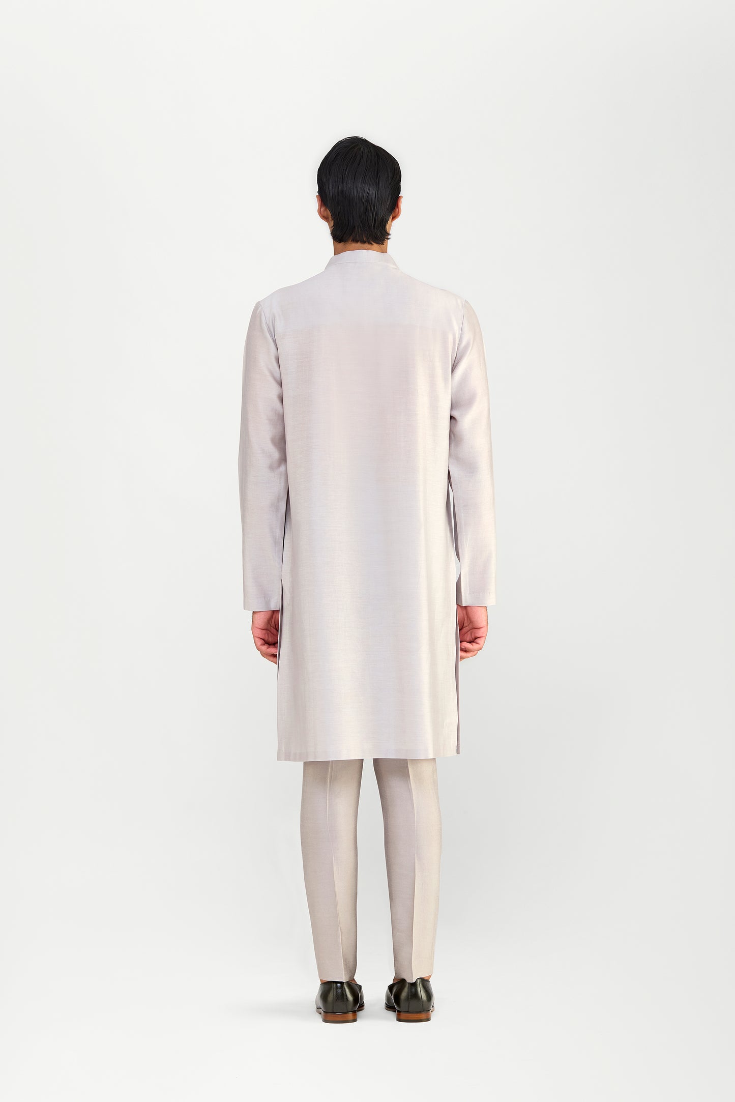 CORDED CHANDERI SILK KURTA SET