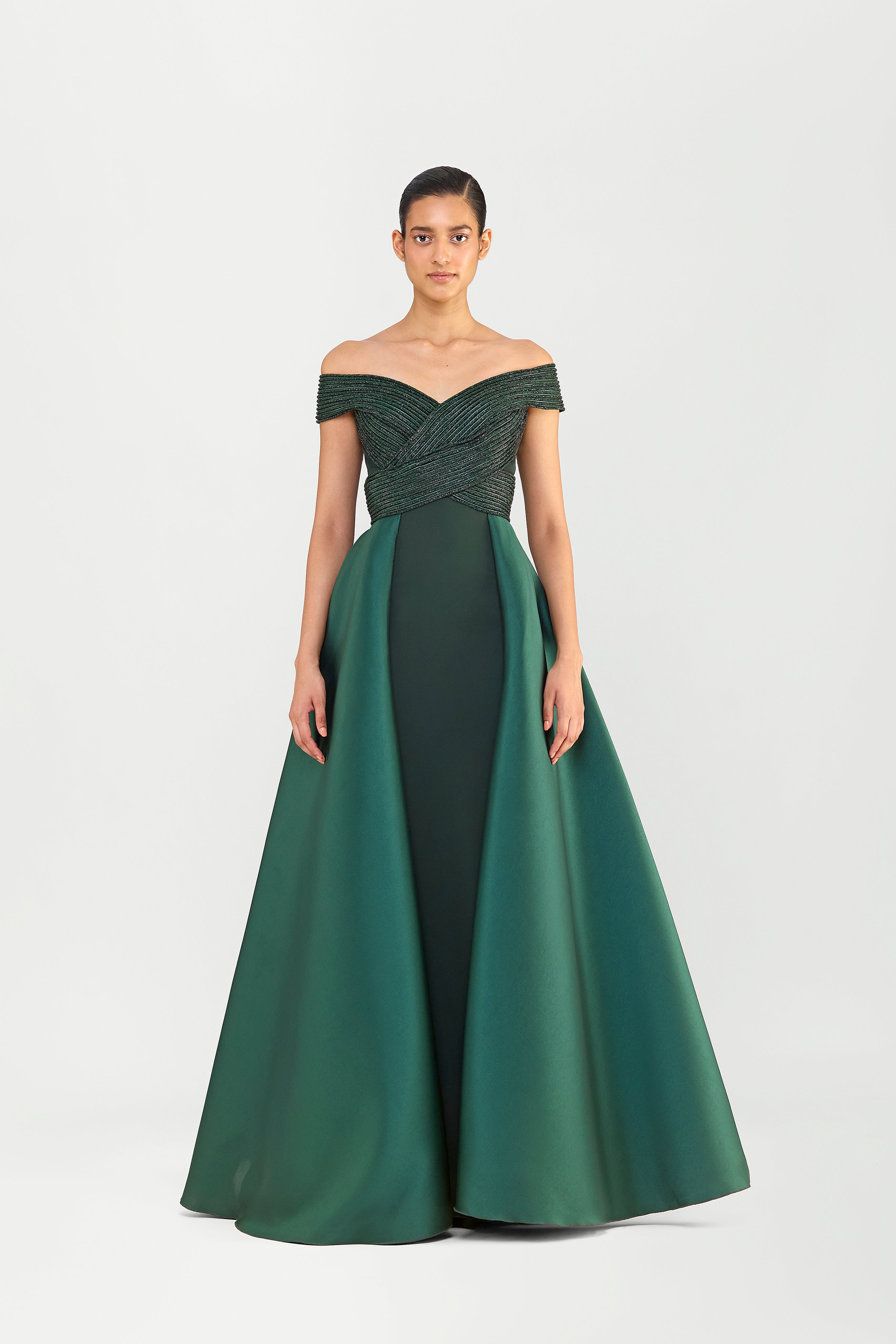 STRUCTURED OFF THE SHOULDER GOWN