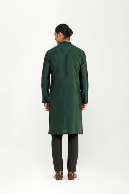 METALLIC CHANDERI SILK KURTA SET