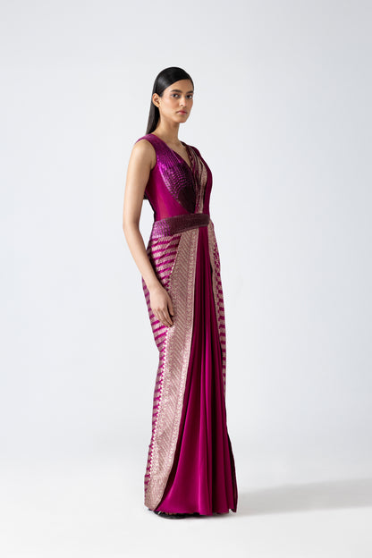 VINTAGE BANARSI STRUCTURED SAREE